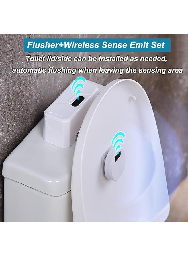 إم مياويان طقم شطف مرحاض أوتوماتيكي بدون لمس – مفتاح شطف ذكي بحساس حركة، ترقية DIY للمرحاض، مناسب لكبار السن والأطفال، شحن USB، مقاوم للماء IPX5 (زر علوي فقط) - Image 3